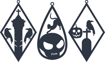 Halloween Earrings Jewelry Laser Cut
