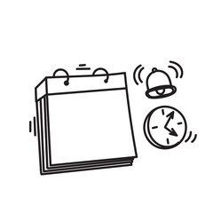 hand drawn doodle calendar reminder with clock illustration vector © Gwens graphic studio