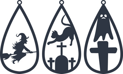 Halloween Earrings Jewelry Laser Cut