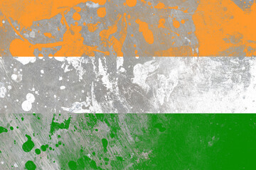 India flag on scratched old grunge texture background