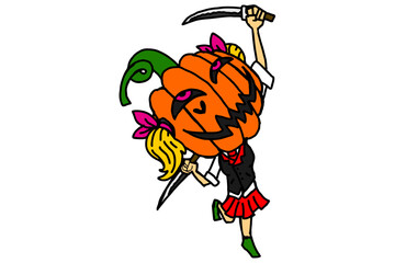 Halloween Character - Serial Killer Pumpkin Girl