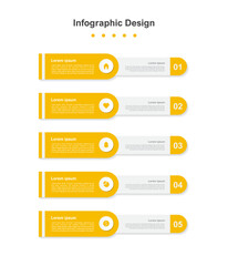 Five Steps orange abstract business infographic template