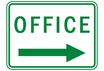 office sign direction with arrow