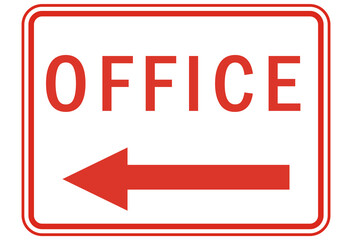 office sign direction with arrow