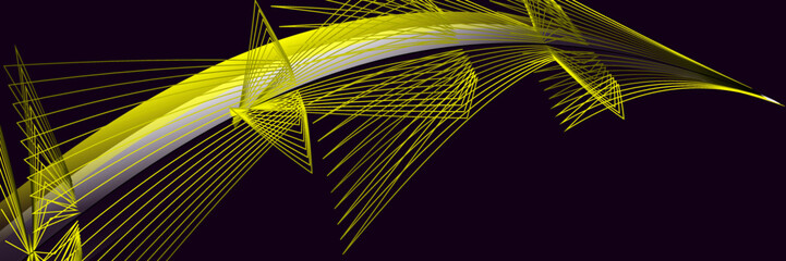 Abstract black and yellow background with lines