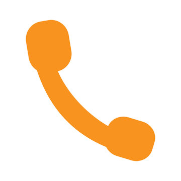 Telephone icon and call receber orange