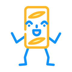 apple strudel dessert character color icon vector. apple strudel dessert character sign. isolated symbol illustration