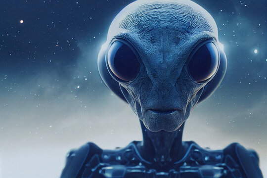 Alien martian extraterrestrial. Generative AI