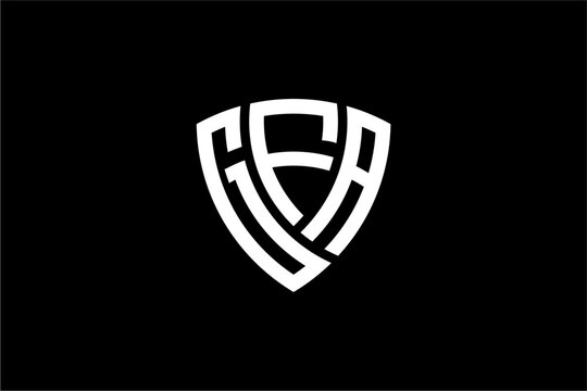 GFA creative letter shield logo design vector icon illustration
