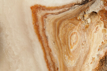 The marble layers that have been deposited together for a long time.