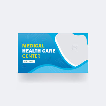 Medical healthcare video thumbnail and web banner for hospital clinic business template social media post thumbnail