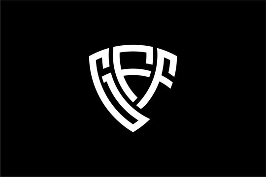 GFF creative letter shield logo design vector icon illustration