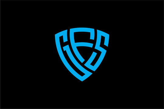 GFS creative letter shield logo design vector icon illustration