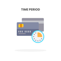 Credit Card Time Period flat icon. Vector illustration on white background. Can used for web, app, digital product, presentation, UI and many more.