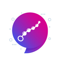 anal beads icon, sex toy vector