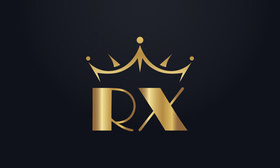 King crown logo design vector and extra bold queen symbol