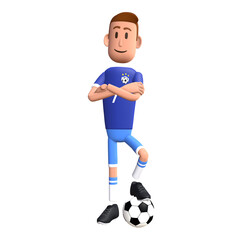 Soccer player 3D character. Football player 