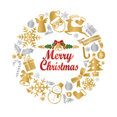 クリスマスリース　アイコンセット　イラスト