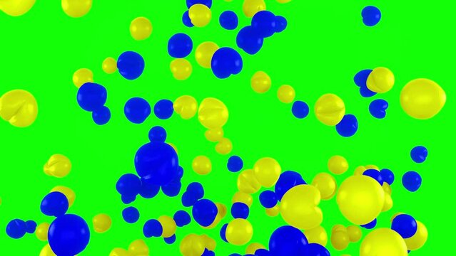 a complete disaster, yellow and blue silhouettes of a famous place, 3d render