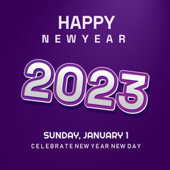 Happy new year 2023 social media card template