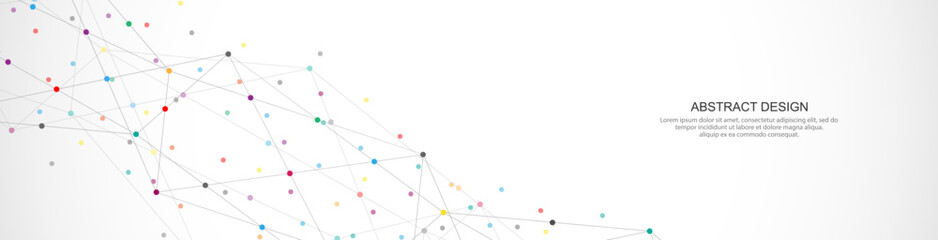 Abstract background and geometric pattern with connecting the dots and lines for banner design or header