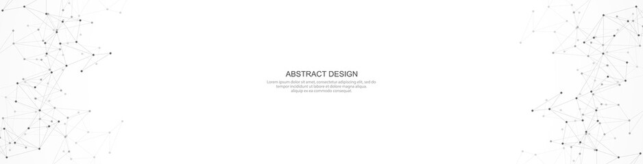 Abstract background and geometric pattern with connecting the dots and lines for banner design or header