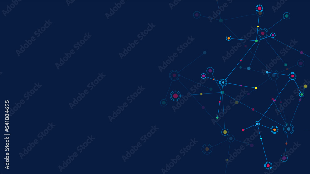 Poster abstract technology background with connecting the dots and lines. global network connection, intern