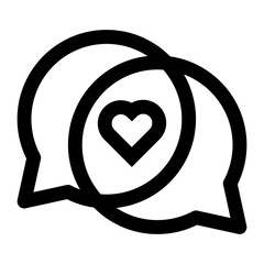 Like or love icon with chat and heart