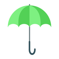 Green umbrella icon isolate on transparent background.