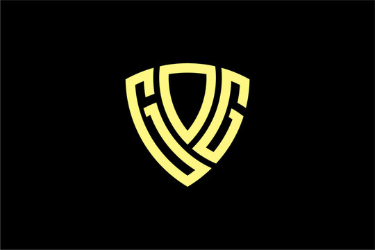 GOG creative letter shield logo design vector icon illustration
