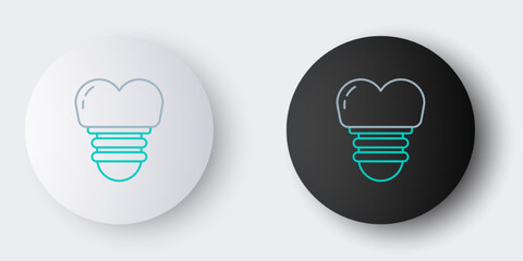 Line Dental implant icon isolated on grey background. Colorful outline concept. Vector - obrazy, fototapety, plakaty
