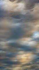 Texture of bright blue dramatic cloudy sky.