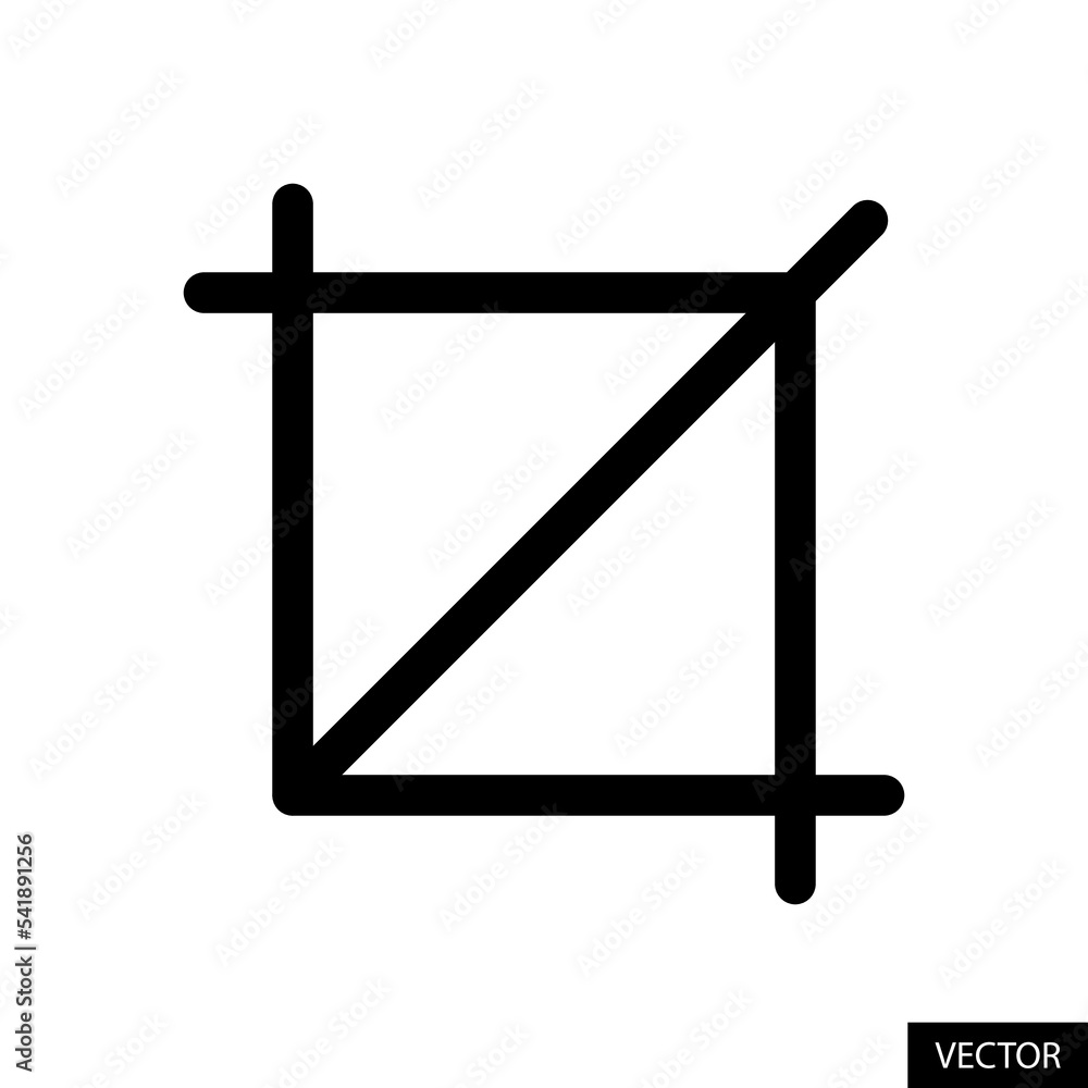 Poster crop button vector icon in line style design for website design, app, ui, isolated on white backgrou