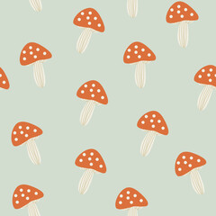 VEGETABLE MUSHROOM SEAMLESS PATTERN FOR CLOTHS AND TEXTILE AND CAN BE USE IN ANY KIDS WEAR FIELDS VECTOR