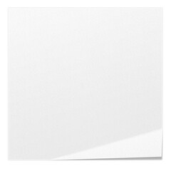 Biała pusta składana kwadratowa karty. Pusty arkusz papieru. Jedno zagięcie na kartce. - obrazy, fototapety, plakaty