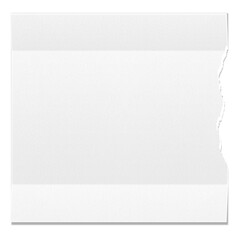 Biała pusta składana kwadratowa karty. Podarty arkusz papieru. Zagięcia na kartce.