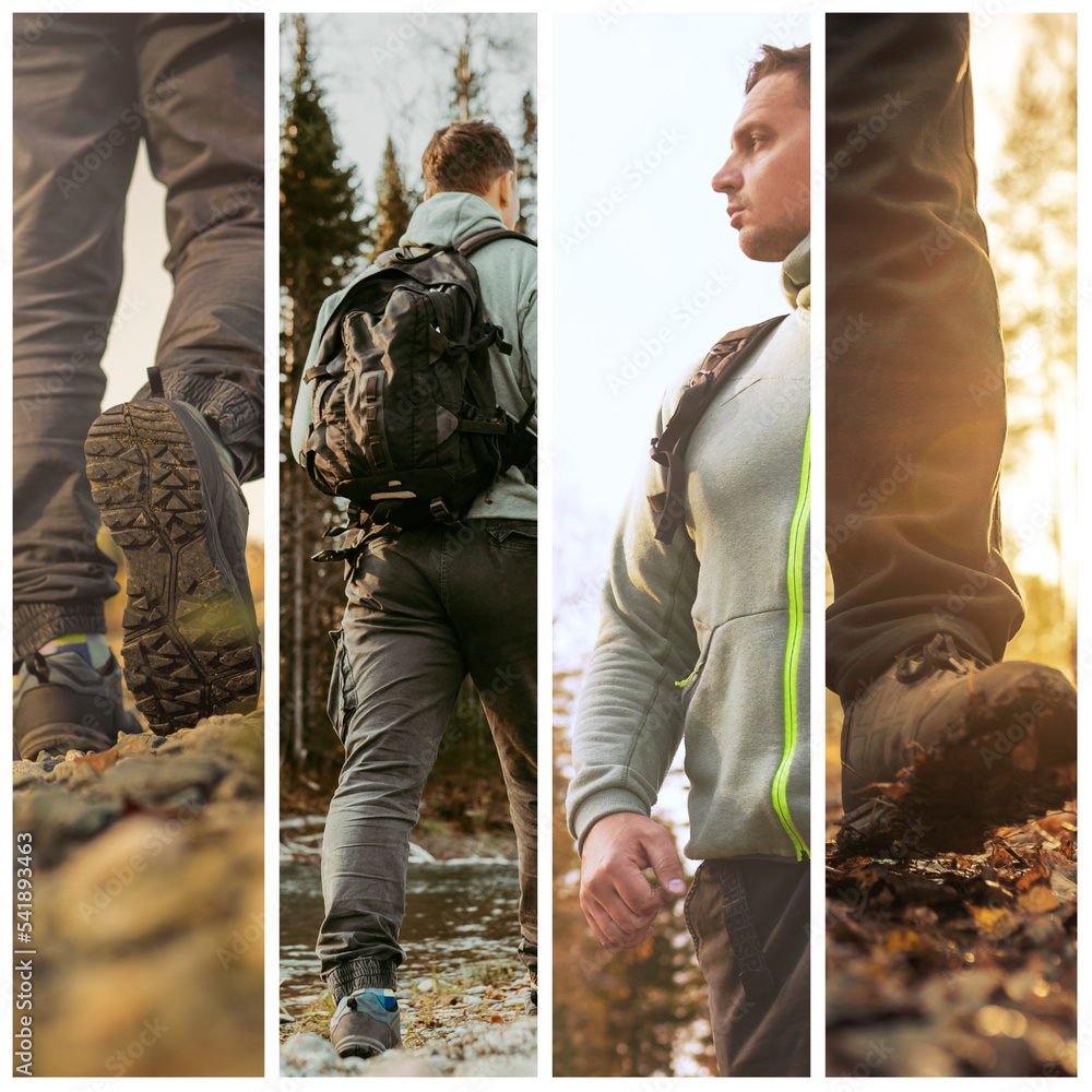 Canvas Prints collage of a person in countryside