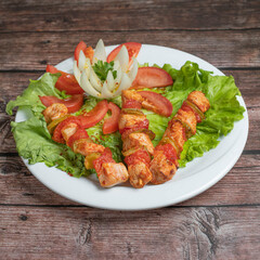 grilled wings with salad