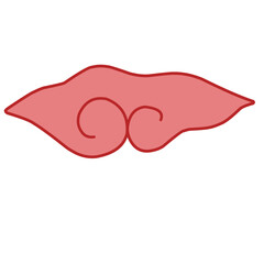 red batik mega cloudy pattern