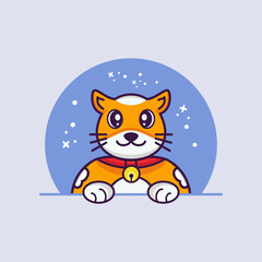 Cute cat Cartoon Vector Icon Illustration