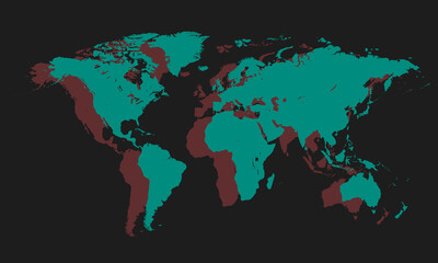 Fototapeta na wymiar World map for t shirt