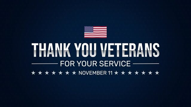 Thank you Veterans For your service, Veterans day 4K Animation