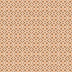Seamless background image of vintage round flower line shape pattern.