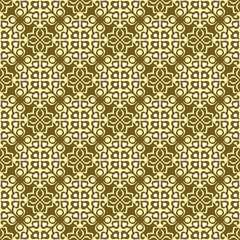 Seamless background image of vintage round kaleidoscope yellow pattern.