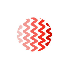 spiral prong round zigzag red tone