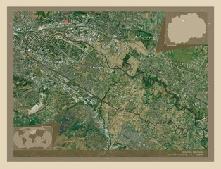 Aerodrom, Macedonia. High-res satellite. Labelled points of cities