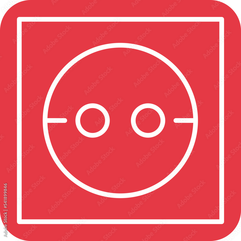 Poster socket line round corner background icon