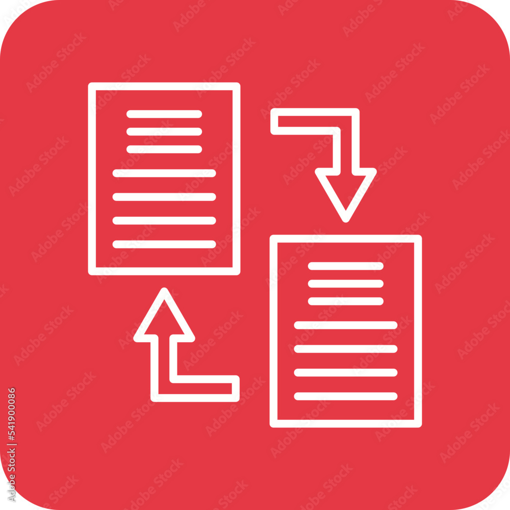 Sticker Documents Exchange Line Round Corner Background Icon