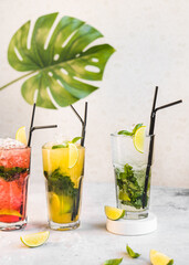 cocktail with lime and mint