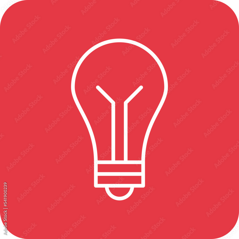 Poster lightbulb line round corner background icon
